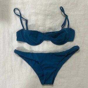 Anemos Swim Bikini Set - Balconette Underwire Top & Eighties High-Cut Bottom S